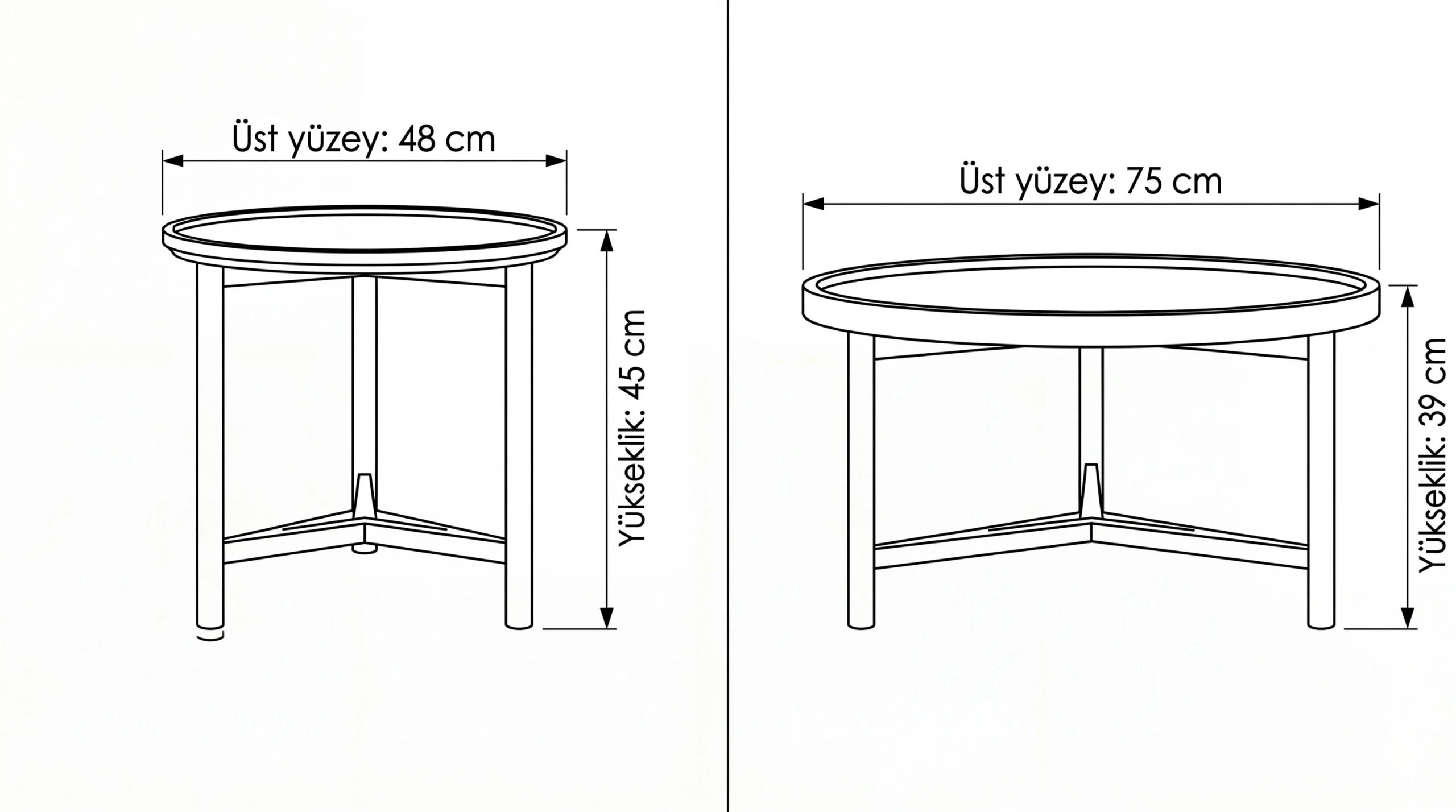 Scala 2 li sehpa meşe - Görsel 4